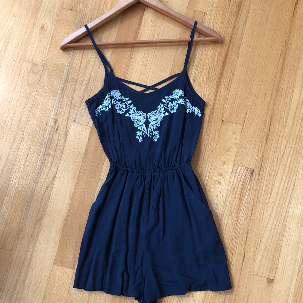 H&M Divided Dark Blue/Navy Romper with Pockets
